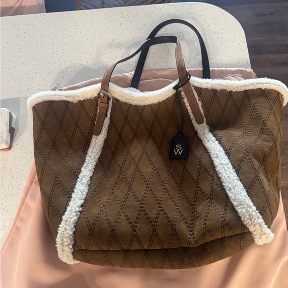 Stuart Weitzman Deep Coffee Quilted Tote - Picture 2 of 5